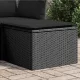 Fekete polyrattan kerti ülőke párnával 55 x 55 x 37 cm
