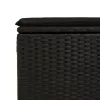 Fekete polyrattan kerti ülőke párnával 55 x 55 x 37 cm