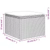 Fekete polyrattan kerti ülőke párnával 55 x 55 x 37 cm