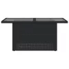 Fekete polyrattan üveglapos kerti asztal 100 x 55 x 73 cm