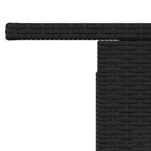 Fekete polyrattan és akácfa kerti asztal 100 x 55 x 73 cm