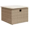 Bézs polyrattan kerti szék párnával 55 x 55 x 37 cm