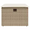 Bézs polyrattan kerti szék párnával 55 x 55 x 37 cm