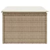 Bézs polyrattan kerti szék párnával 55 x 55 x 37 cm