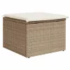 Bézs polyrattan kerti szék párnával 55 x 55 x 37 cm