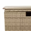 Bézs polyrattan kerti szék párnával 55 x 55 x 37 cm