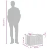 2 db bézs polyrattan és tömör fa kerti kisasztal 55x34x37 cm