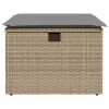 Bézs polyrattan kerti szék párnával 55 x 55 x 37 cm