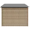 Bézs polyrattan kerti szék párnával 55 x 55 x 37 cm