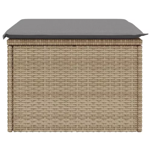 Bézs polyrattan kerti szék párnával 55 x 55 x 37 cm