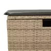 Bézs polyrattan kerti szék párnával 55 x 55 x 37 cm