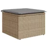 Bézs polyrattan kerti szék párnával 55 x 55 x 37 cm