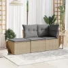 Bézs polyrattan kerti szék párnával 55 x 55 x 37 cm
