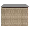 Bézs polyrattan kerti szék párnával 55 x 55 x 37 cm