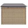 Bézs polyrattan kerti szék párnával 55 x 55 x 37 cm