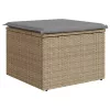 Bézs polyrattan kerti szék párnával 55 x 55 x 37 cm
