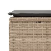 Bézs polyrattan kerti szék párnával 55 x 55 x 37 cm
