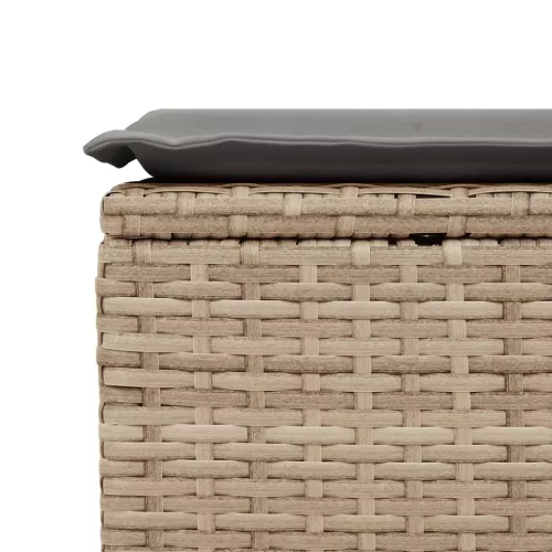 Bézs polyrattan kerti szék párnával 55 x 55 x 37 cm
