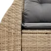 2 személyes bézs polyrattan kerti kanapé párnával