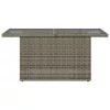 Szürke polyrattan üveglapos kerti asztal 100x55x73 cm