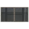 Szürke polyrattan üveglapos kerti asztal 100x55x73 cm