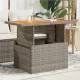 Szürke polyrattan és akácfa kerti asztal 100 x 55 x 73 cm