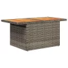 Szürke polyrattan és akácfa kerti asztal 100 x 55 x 73 cm