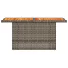 Szürke polyrattan és akácfa kerti asztal 100 x 55 x 73 cm