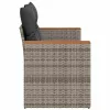 2 személyes szürke polyrattan kerti kanapé párnával