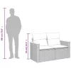 2 személyes szürke polyrattan kerti kanapé párnával