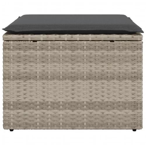 Világosszürke polyrattan kerti szék párnával 55 x 55 x 37 cm