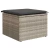 Világosszürke polyrattan kerti szék párnával 55 x 55 x 37 cm