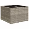 Világosszürke polyrattan üveglapos kerti asztal 55x55x37 cm