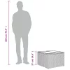 Világosszürke polyrattan üveglapos kerti asztal 55x55x37 cm