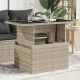 Szürke polyrattan üveglapos kerti asztal 100x55x73 cm