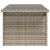 Szürke polyrattan üveglapos kerti asztal 100x55x73 cm