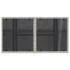 Szürke polyrattan üveglapos kerti asztal 100x55x73 cm