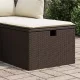 Barna polyrattan kerti szék párnával 55 x 55 x 37 cm