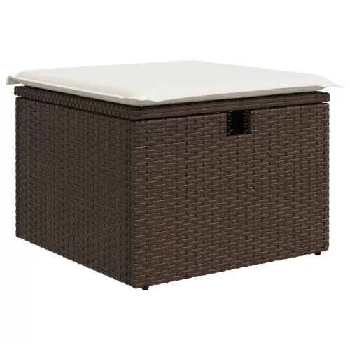 Barna polyrattan kerti szék párnával 55 x 55 x 37 cm