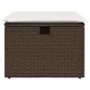 Barna polyrattan kerti szék párnával 55 x 55 x 37 cm