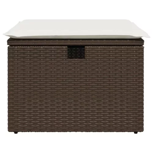 Barna polyrattan kerti szék párnával 55 x 55 x 37 cm