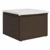 Barna polyrattan kerti szék párnával 55 x 55 x 37 cm