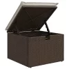 Barna polyrattan kerti szék párnával 55 x 55 x 37 cm