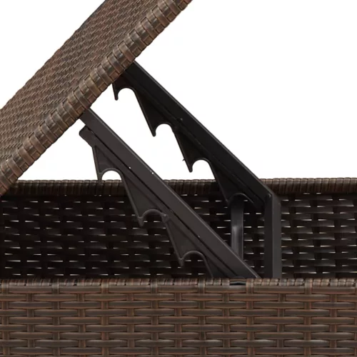 Barna polyrattan kerti szék párnával 55 x 55 x 37 cm