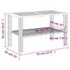 Fekete polyrattan és akácfa kerti asztal 70 x 38 x 42 cm