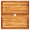 Bézs polyrattan és akácfa kerti asztal 80 x 80 x 75 cm