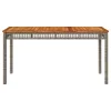 Szürke polyrattan és akácfa kerti asztal 140 x 80 x 75 cm