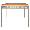 Szürke polyrattan és akácfa kerti asztal 180 x 90 x 75 cm