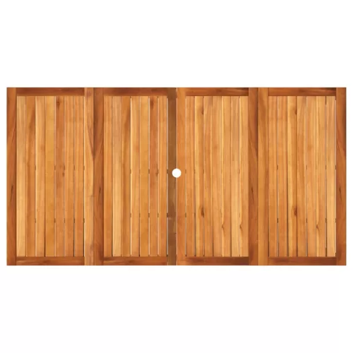 Szürke polyrattan és akácfa kerti asztal 180 x 90 x 75 cm