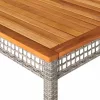 Szürke polyrattan és akácfa kerti asztal 180 x 90 x 75 cm